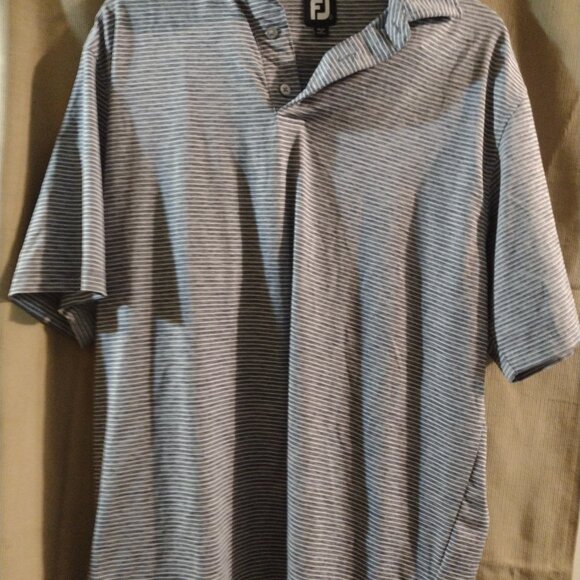 Fj Footjoy mens XLt striped shirt with Mitsubishi Electric monogram - Picture 3 of 5
